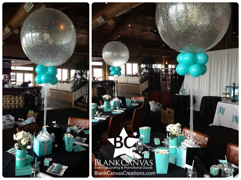 tiffany and co baby shower centerpieces